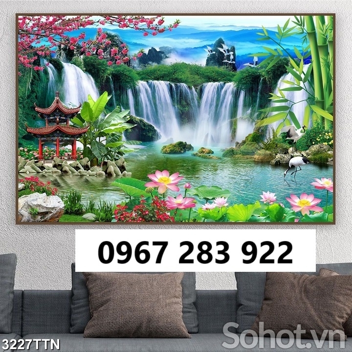 Gạch tranh 3d thác nước đẹp