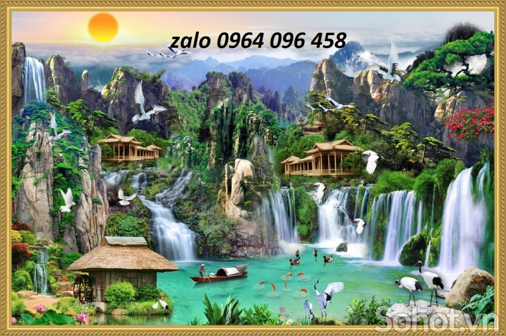 Tranh gạch 3d ốp tường phong cảnh đồng quê - CXV53