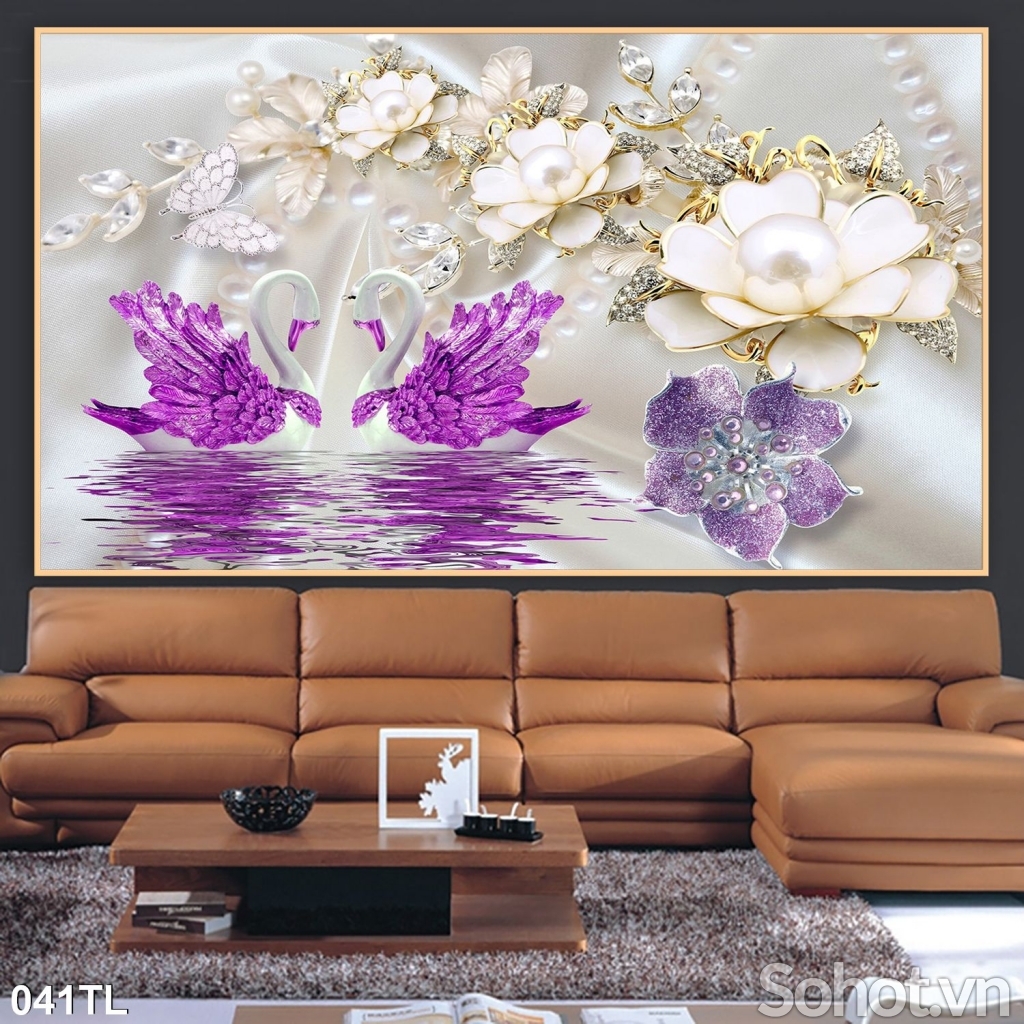 Tranh gạch 3D hoa trang trí phòng