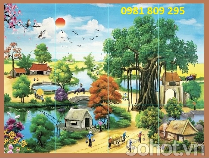 Gạch ốp phòng khách làng quê HN999
