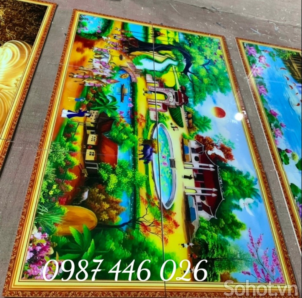 Gạch 3d tranh làng quê
