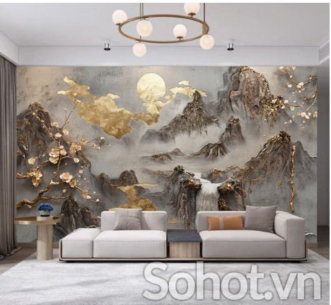 Tranh gạch 3d trang trí phòng khách - BNM84