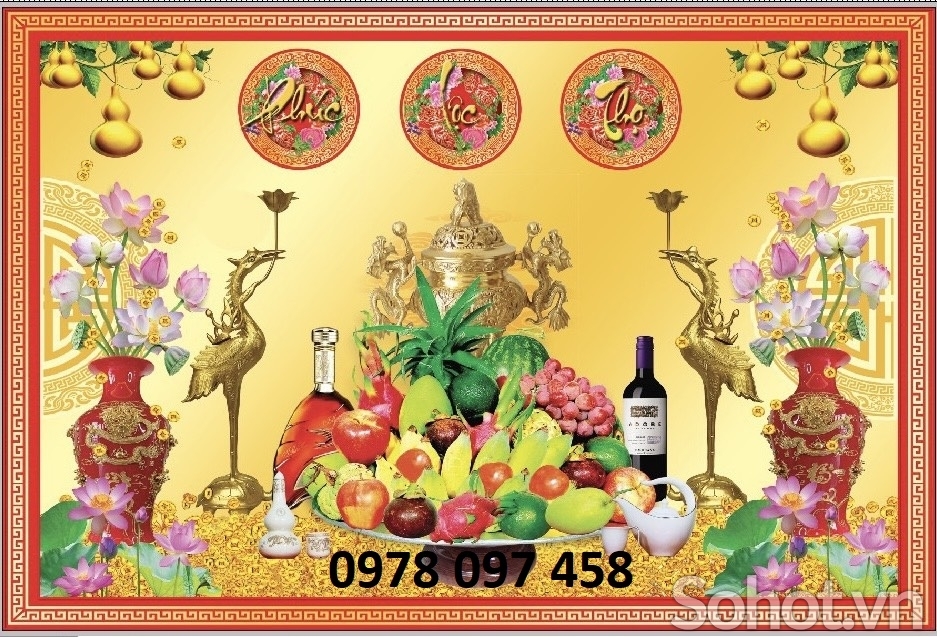 Trang trí phòng thờ - gạch tranh dán tường