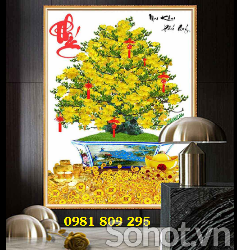 Mai vàng - gạch tranh ốp tường