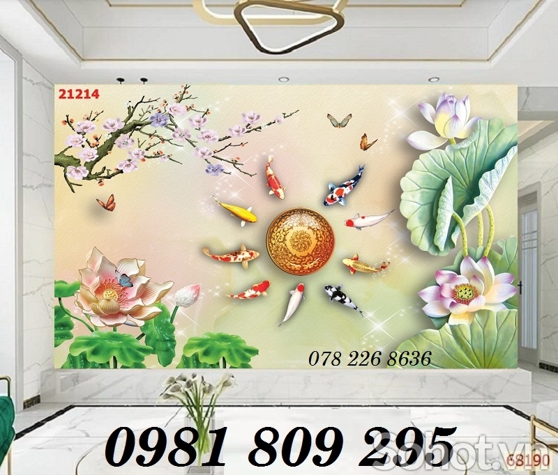 Gạch tranh cửu ngư đồ , tranh gạch
