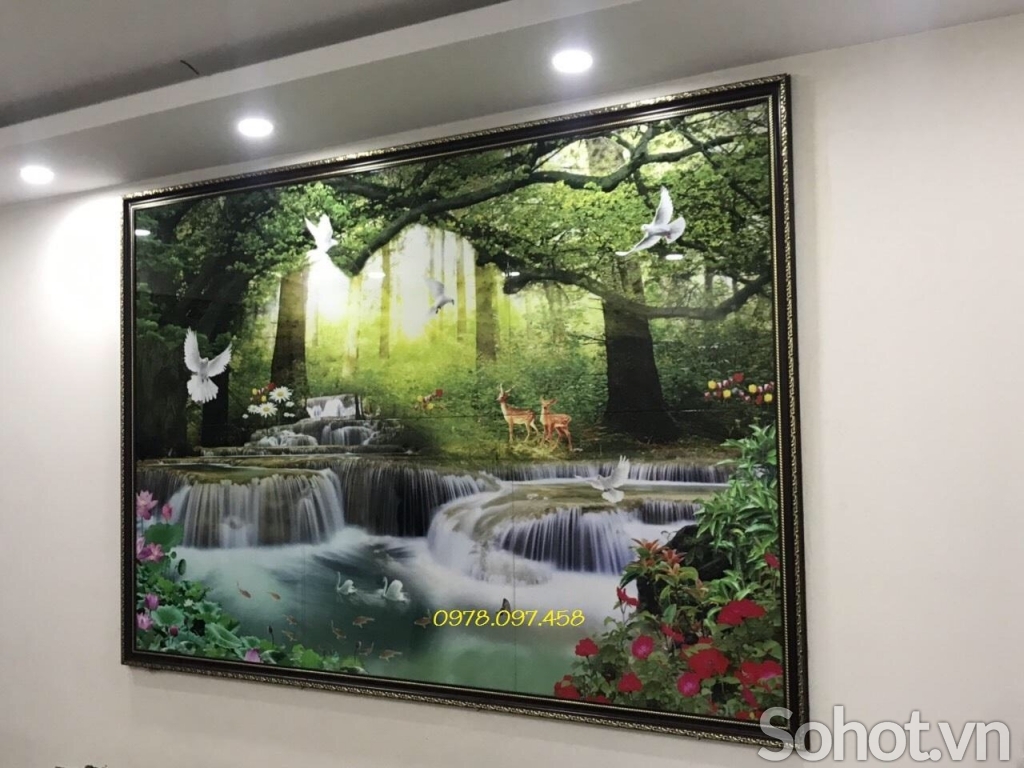 Tranh 3D - phong cảnh thiên nhiên giao hòa.