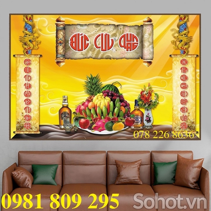 Gạch tranh 3d - tranh phòng thờ câu đối