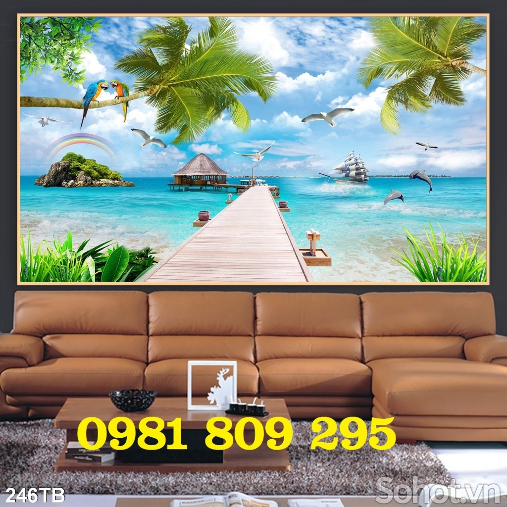 Gạch 3d thuyền buồm - tranh gạch trang trí