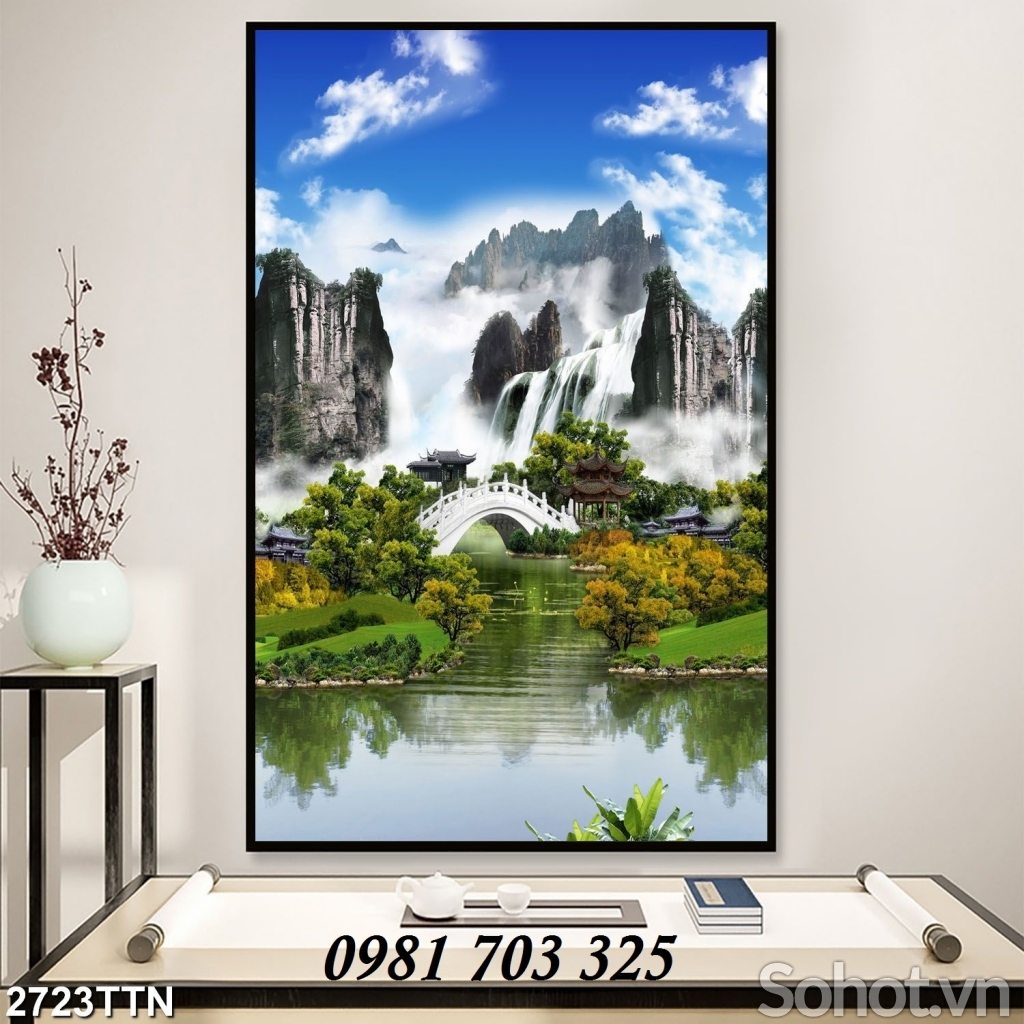 tranh khổ đứng, tranh gạch 3D