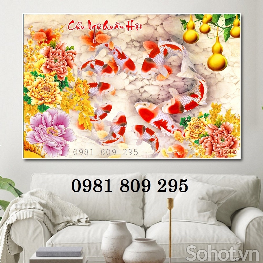 Gạch 3d - tranh gạch 3d - tranh cá chép