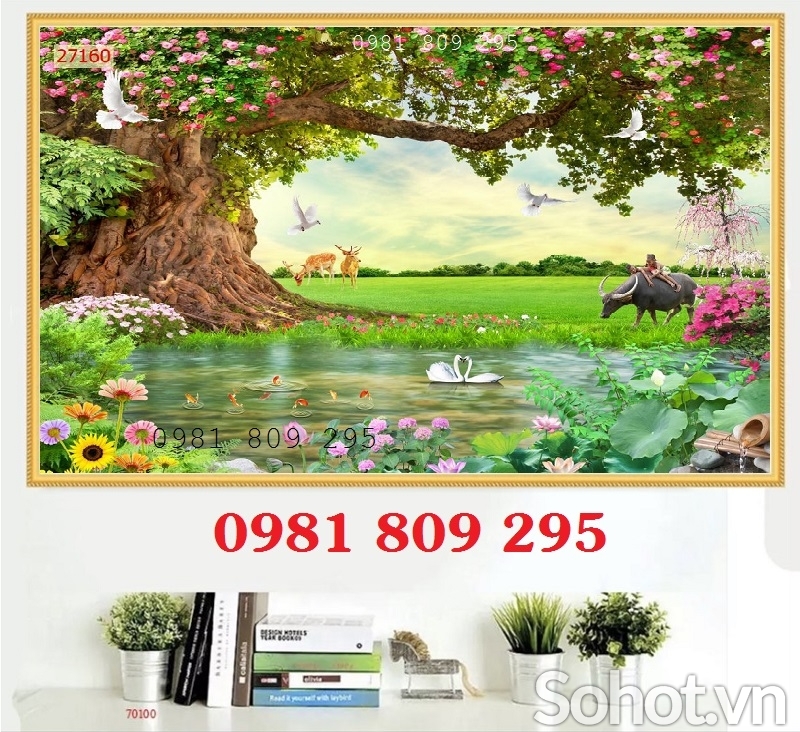 Tranh gạch men phòng khách đẹp