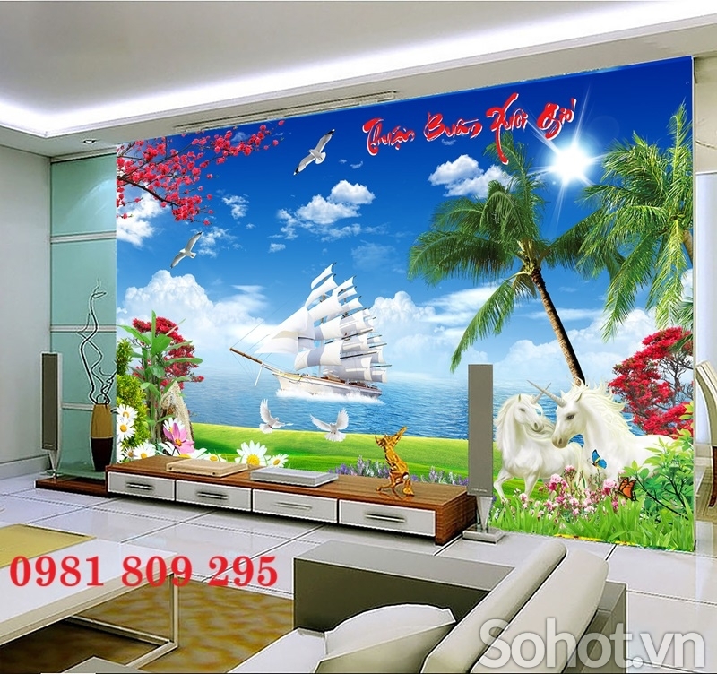 Tranh gạch thuyền , gạch 3d ốp tường