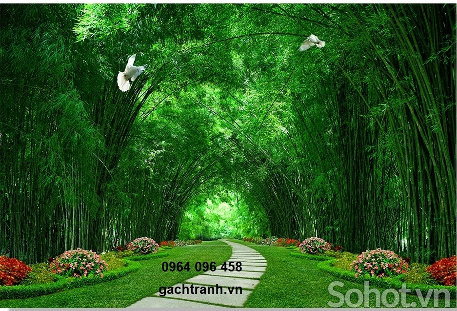 gạch tranh 3d tre trúc