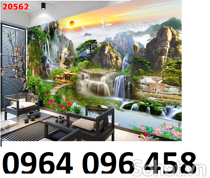 Tranh gạch 3d sơn thủy hữu tình - 666SB