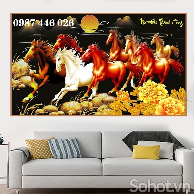 Gạch ốp tường tranh gạch men bát mã HP822