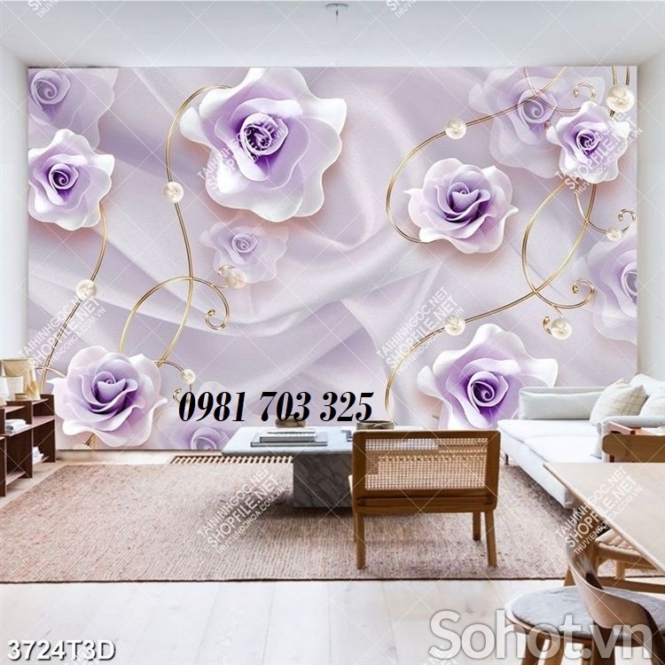 Tranh gạch hoa đào 3D đẹp