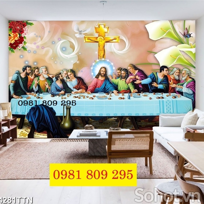 Gạch ốp tường , tranh gạch men công giáo