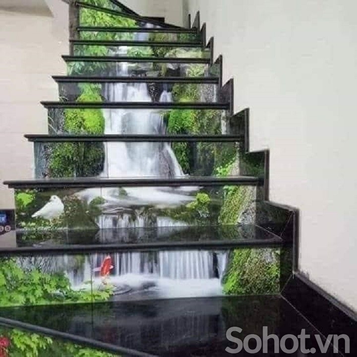 Tranh gạch men trang trí cầu thang