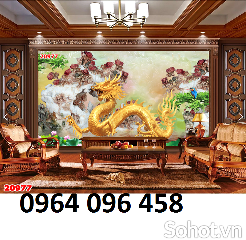 Tranh gạch 3d rồng bay - 97666CV