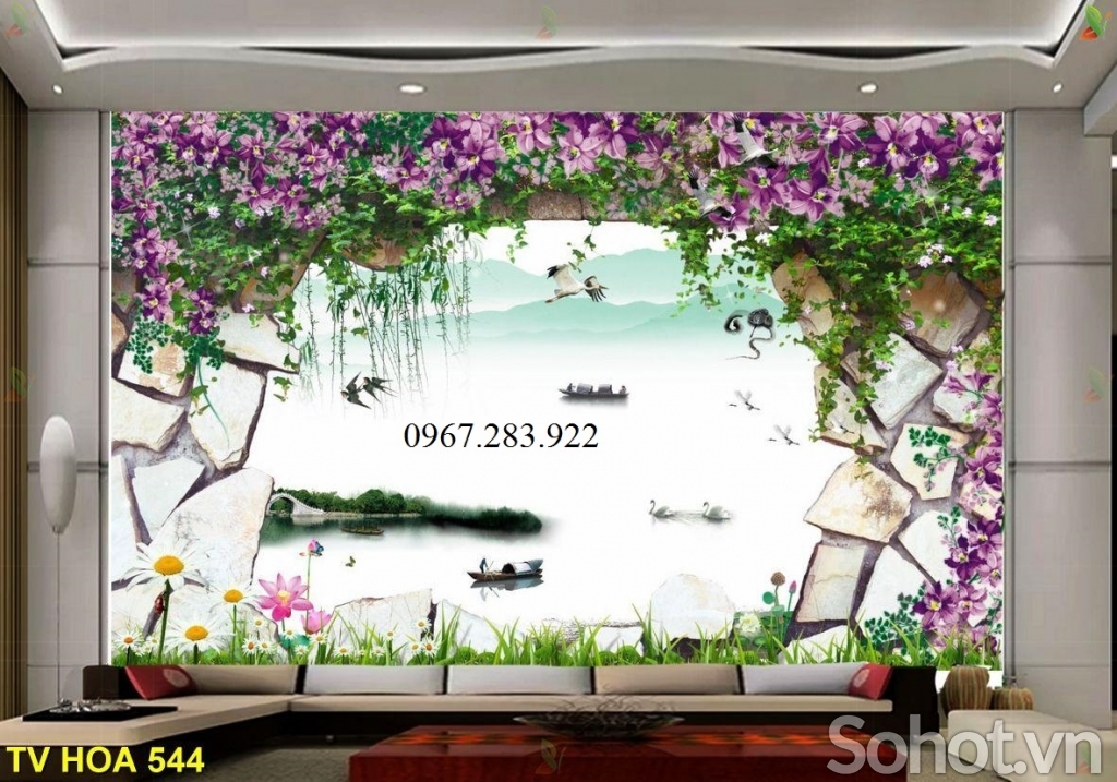 Tranh hoa nghệ thuật gạch men trang trí