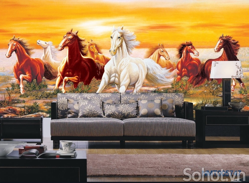 Tranh gạch 3d mã đáo thành công - HNB77