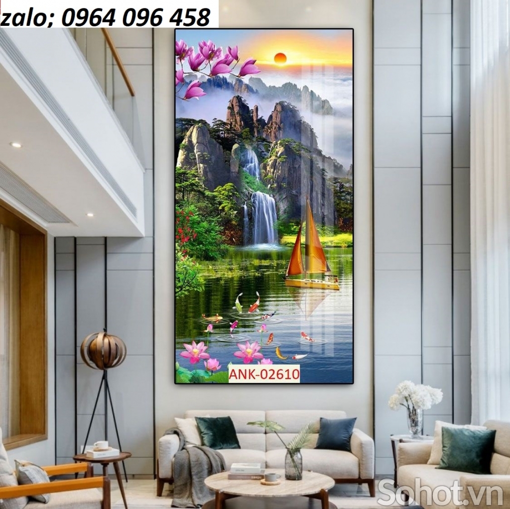 Tranh gạch 3d phong cảnh khổ đứng - 488NBB