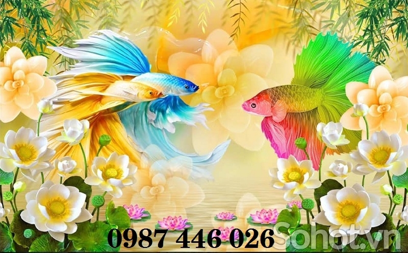 Gạch tranh cửu ngư đồ quần hội HP7833