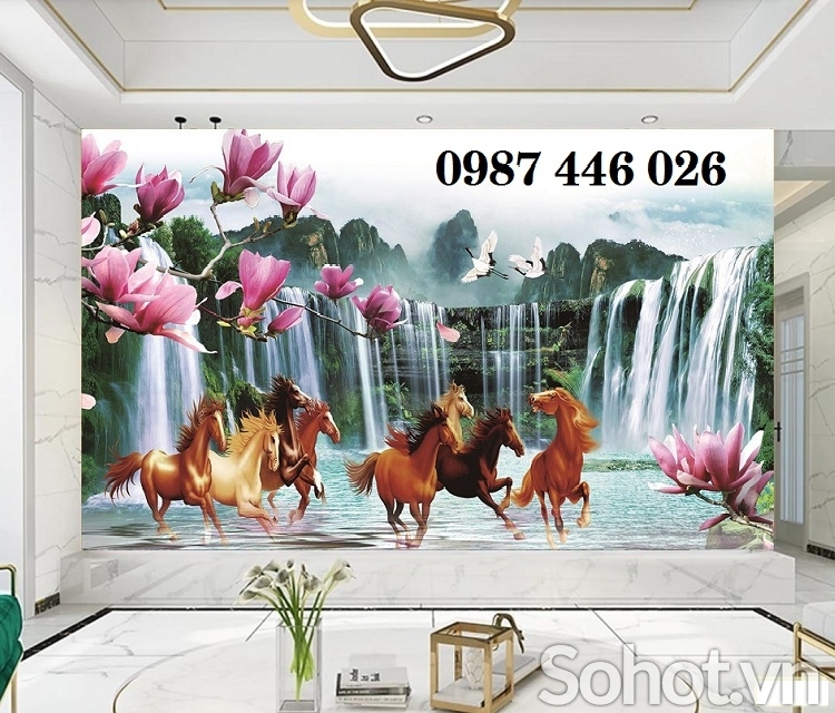 Tranh gạch men bát mã HP8274