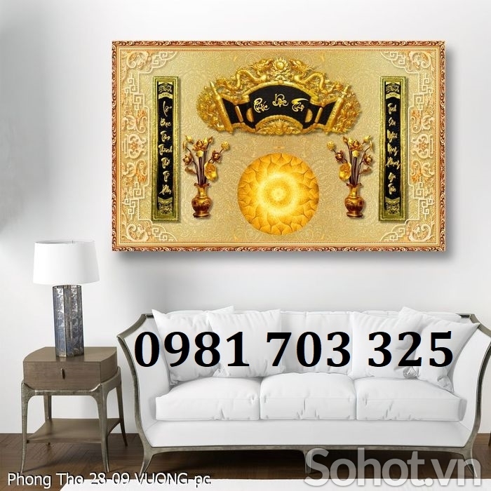 Tranh gạch 3D đẹp trang trí phòng thờ