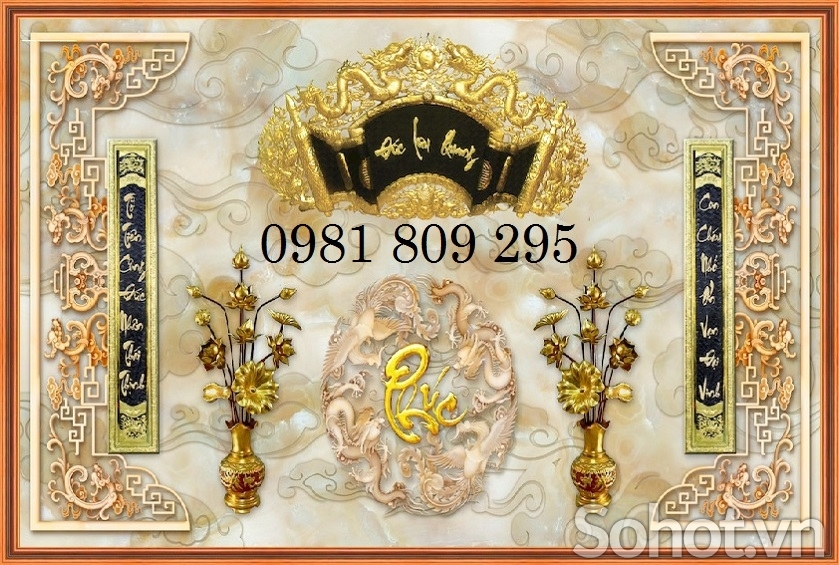 Gạch 3d ban thờ Phúc Lộc Thọ JH96