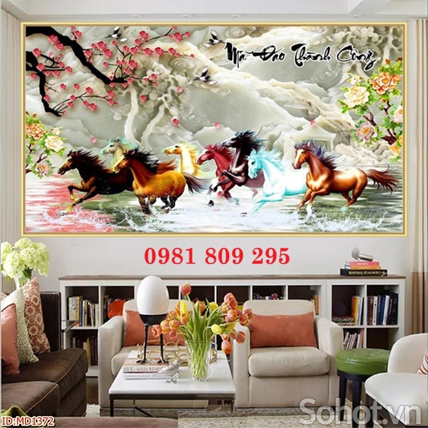 Tranh gạch 3d mã đáo thành công Hn8483