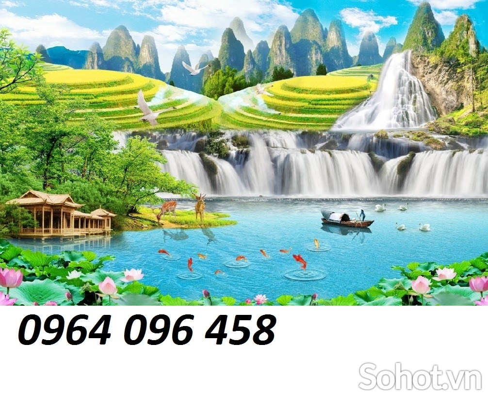 Tranh gạch 3d phong thủy phòng khách YTR5