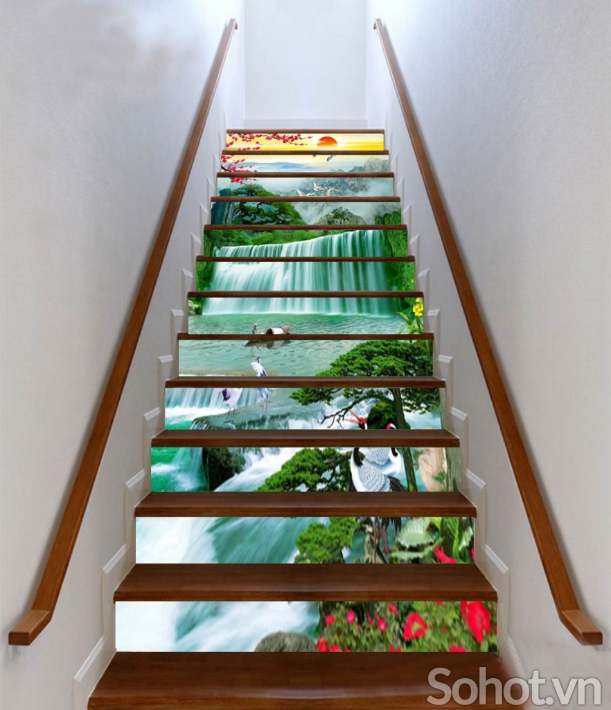 Gạch ốp tường 3D cầu thang