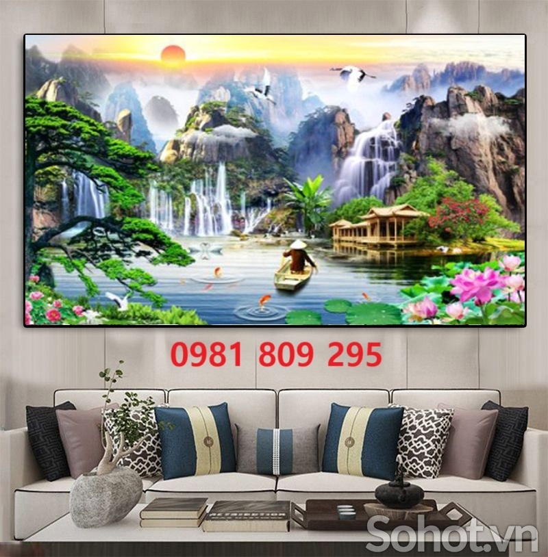 Tranh gạch phòng khách , gạch 3d ốp tường