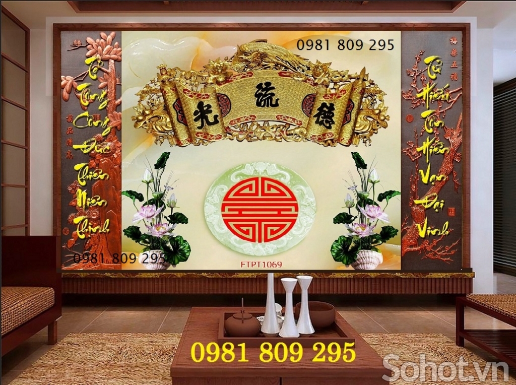 Tranh phòng thờ , gạch tranh 3d