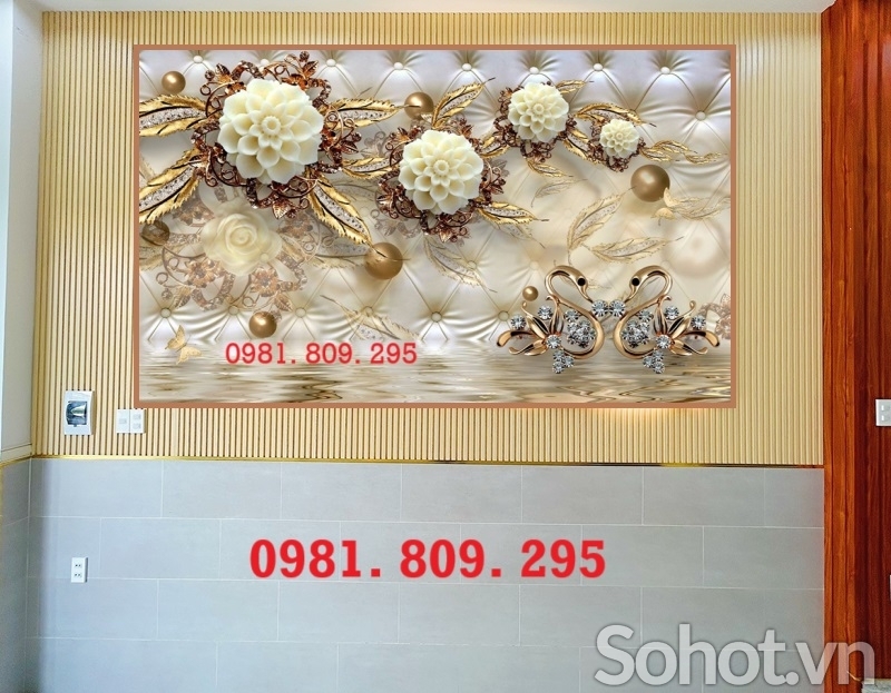 Gạch tranh 3d hoa trang trí