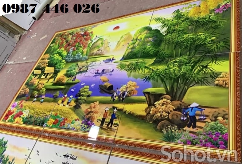 Gạch tranh làng quê HP6832