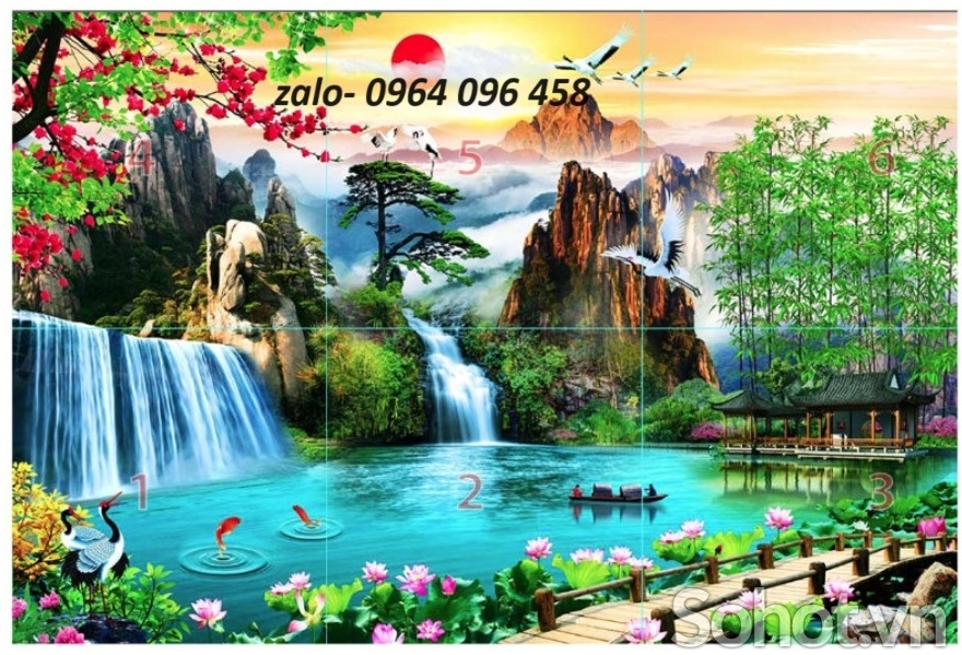 Tranh gạch 3d phong cảnh đồng quê - SCXB74