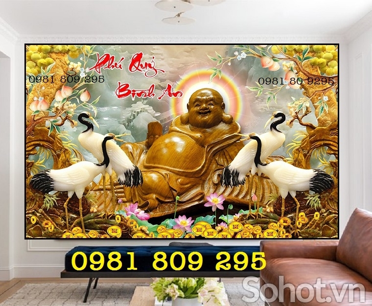 Mẫu tranh thàn tài đẹp - gạch tranh 3d Phật