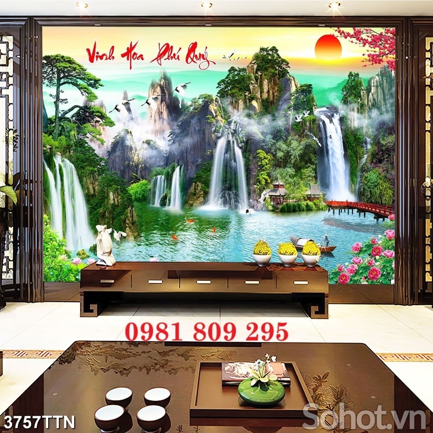 Tranh 3d phong cảnh , gạch men cao cấp