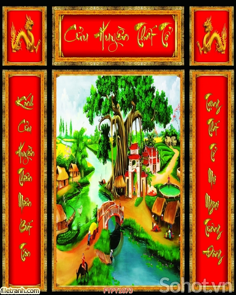 Tranh gạch 3d cửu huyền thất tổ - 799VV