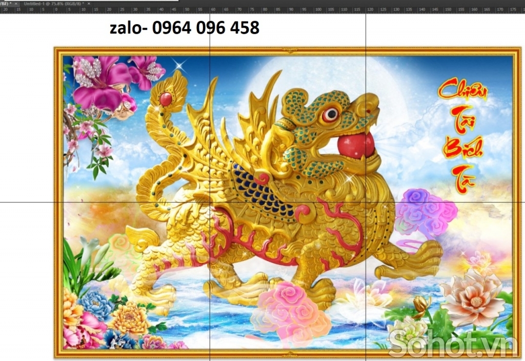 Tranh gạch 3d tranh kỳ lân - DVC654