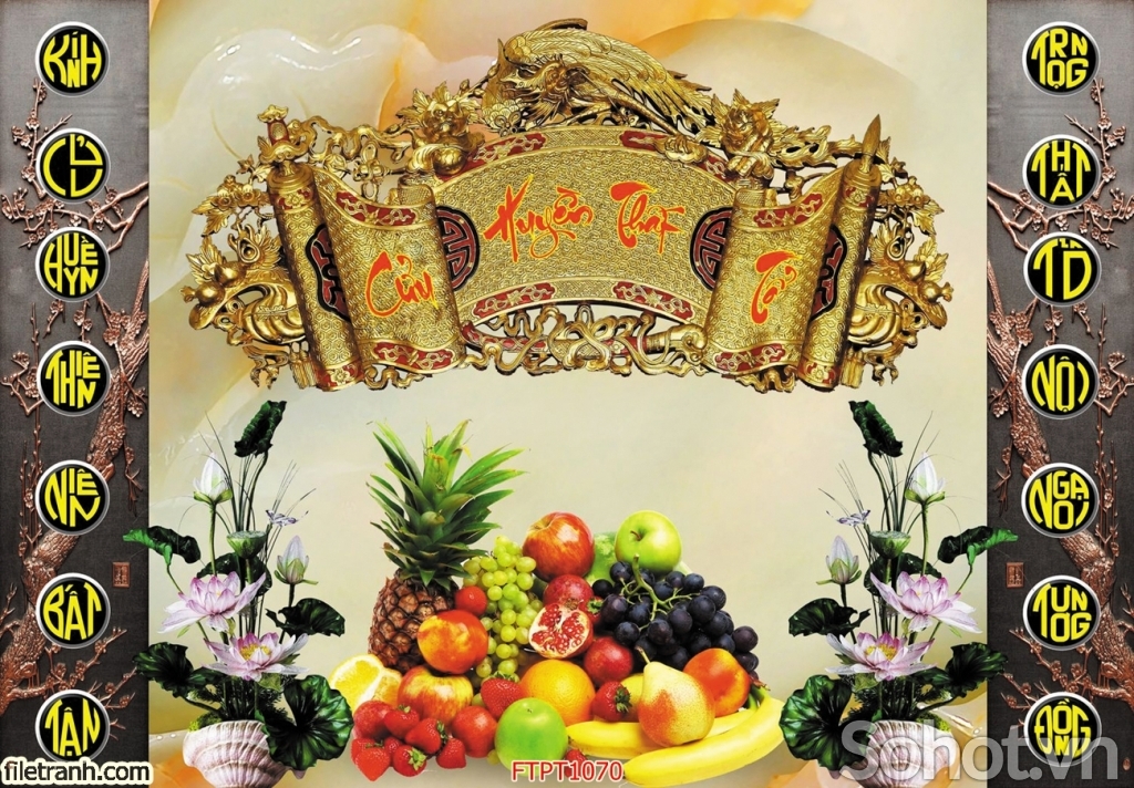 Tranh gạch 3d phòng thờ - SLLC4