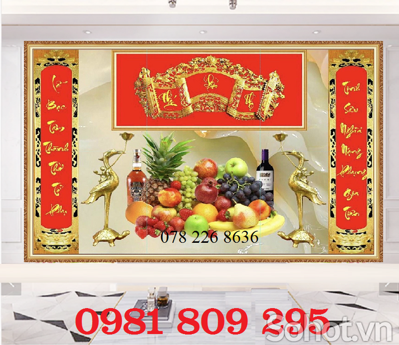 Gạch 3d phòng thờ , tranh ốp nhà mồ