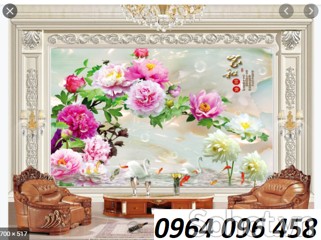 Tranh gạch men 3d hoa mẫu đơn - 92XCC