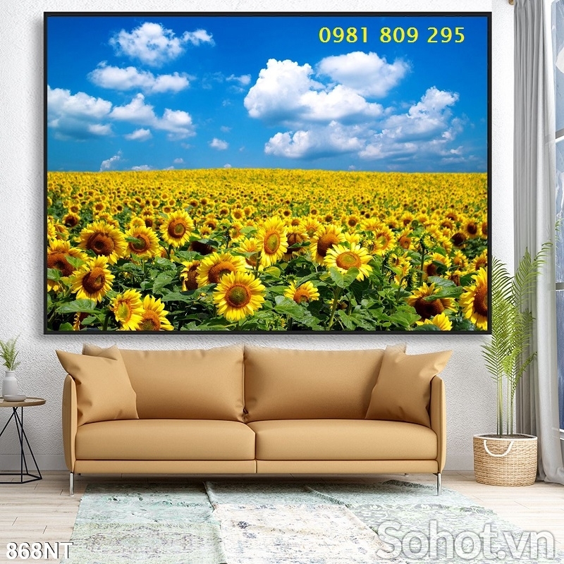 Tranh gạch men 3d, tranh tường vườn hoa đẹp HP9333