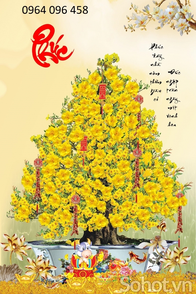 Tranh gạch ốp tường 3d hoa mai - 8888CB