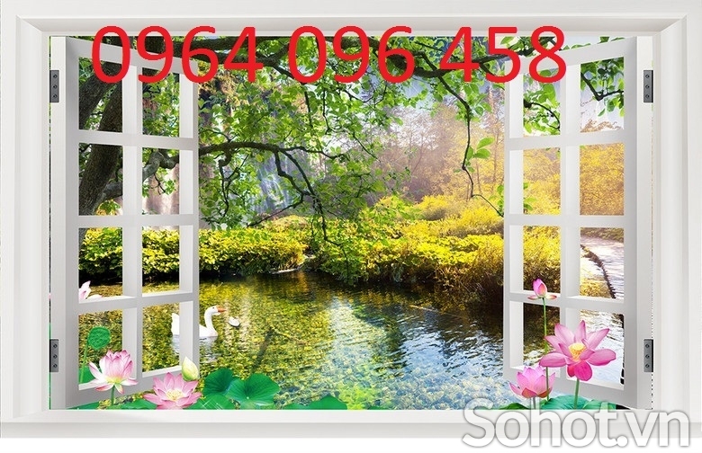 Tranh gạch 3d dán tường cửa sổ - 854CM