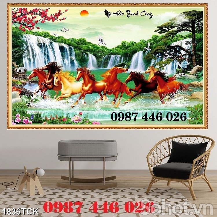 Tranh ngựa- Gạch tranh 3d
