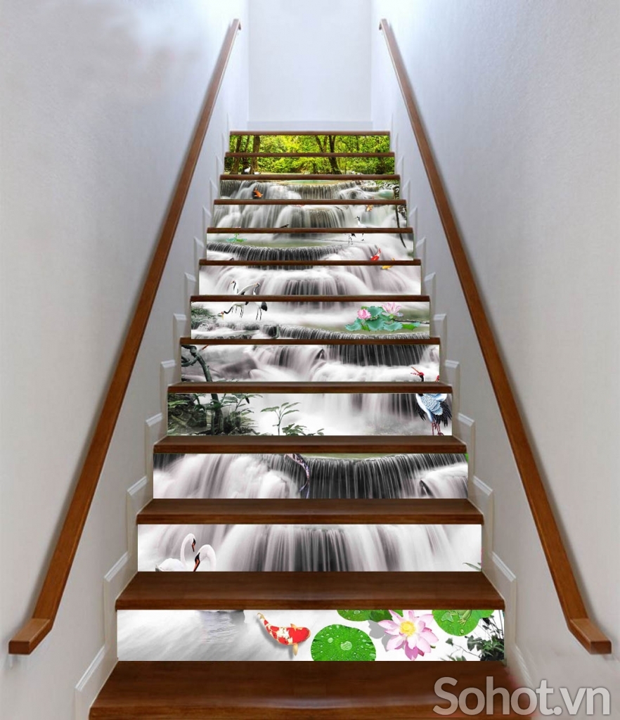 Gạch ốp tường 3D cầu thang